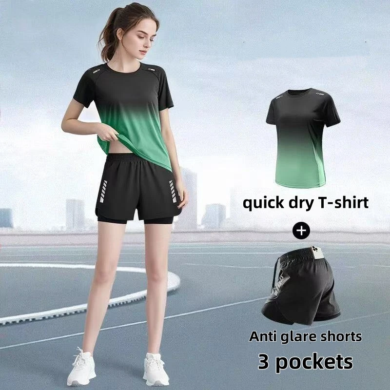 Badminton Aesthetic - Women's sportswear set, running shorts, T-shirt,