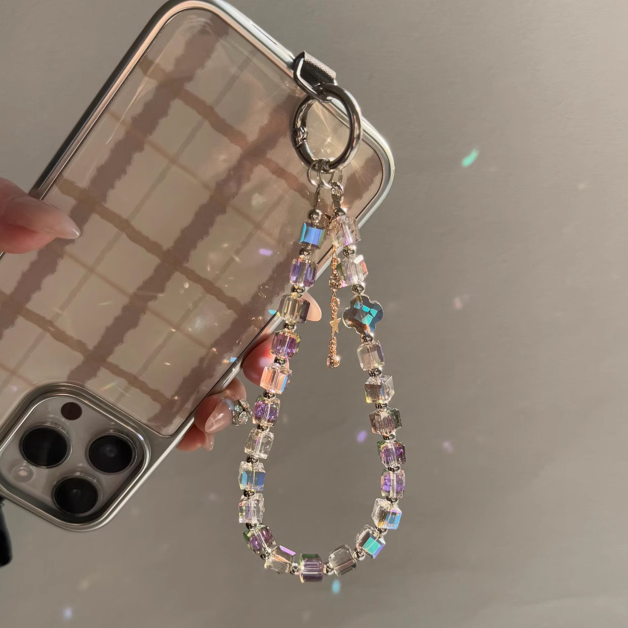 Luxury Crystal Bead Phone Lany - String Tension Clip 评论和价格