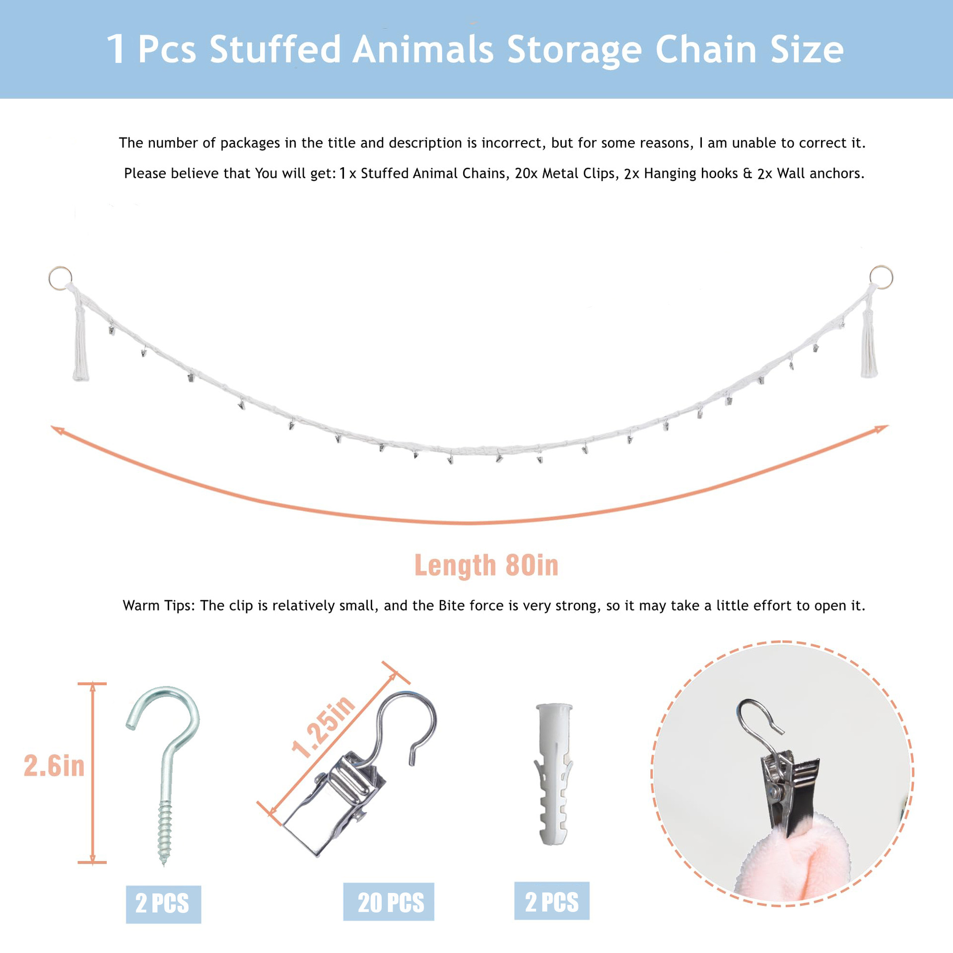 Cotton Plush Animal Storage Ro - String Tension Clip 评论和价格